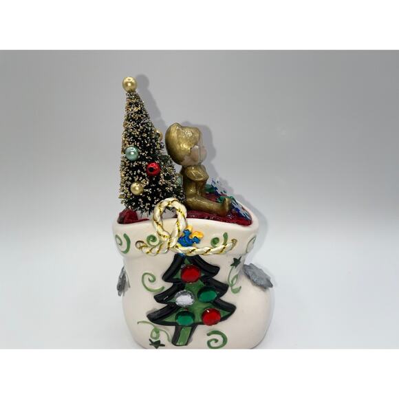Vintage Ceramic Christmas Elf Pixie Spreading a little holiday Pixie Dust ! OOAK - Picture 16 of 16